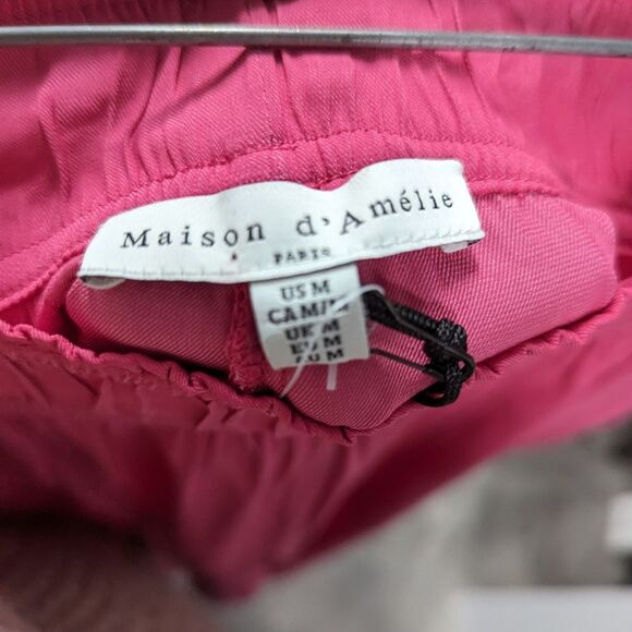 Madison d' Amelie NWT Medium Pink High Waisted Wide Leg Trousers Pants w Pockets - Picture 2 of 6